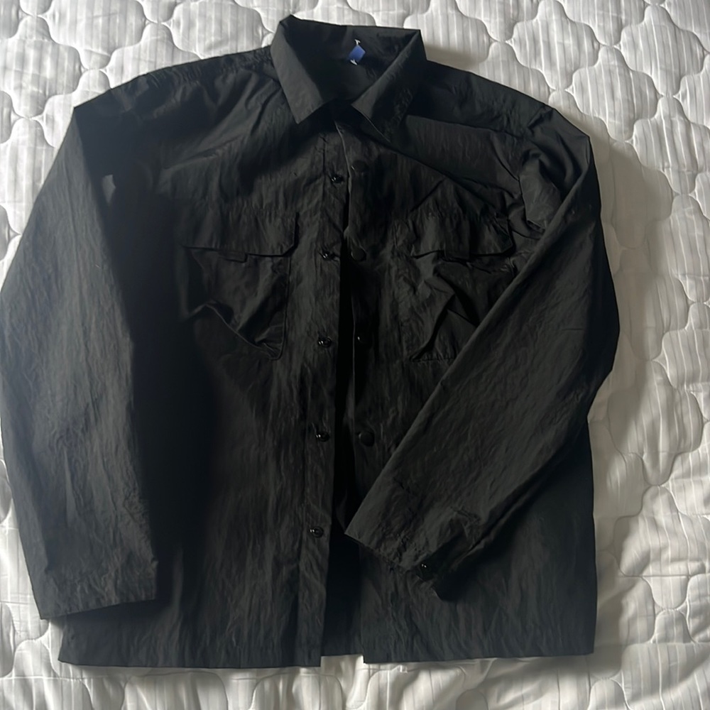 H&M Black Parachute Button Up